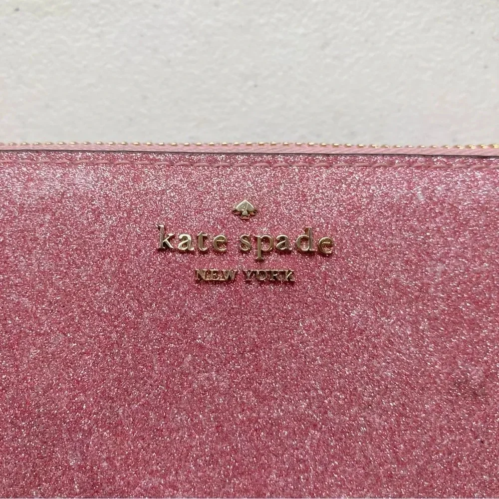 KATE SPADE Lola Glitter Tote & Wallet Pink Set